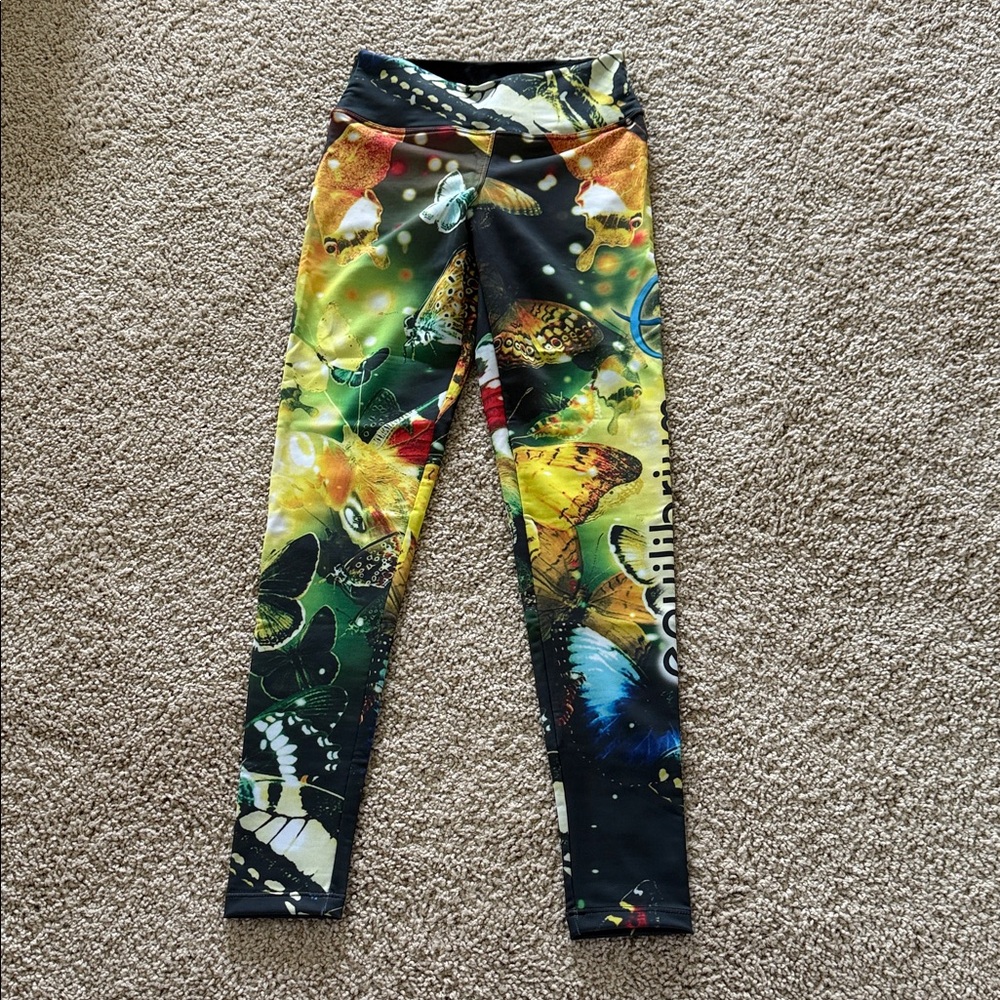 Vibrant Butterfly Print equilibrium women’s size small legging butterfly